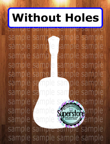 Guitar - withOUT holes - Wall Hanger - 5 sizes to choose from - Sublimation Blank