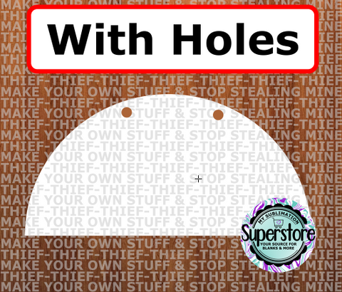 Half Circle - with holes - Wall Hanger - 5 sizes to choose from - Sublimation Blank
