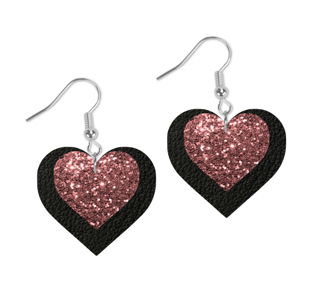 (Instant Print) Digital Download - Heart glitter & leather double layer design - Made for our  blanks