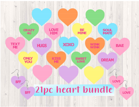 (Instant Print) Digital Download - 21pc Hearts with words - Made for our  blanks
