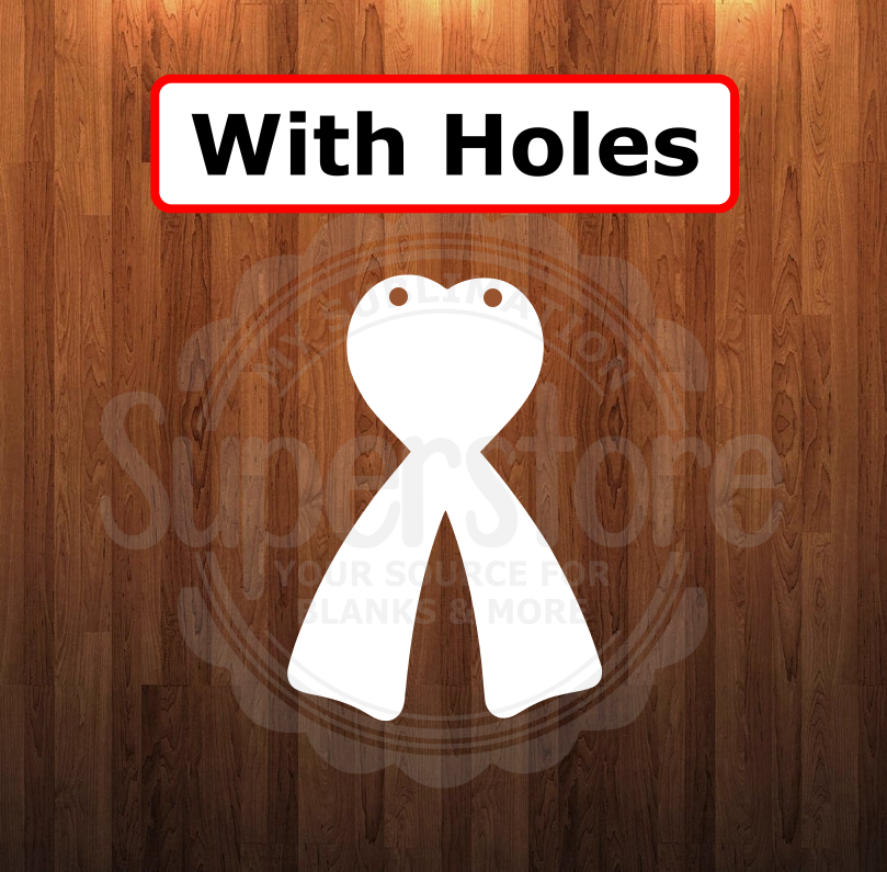 With holes - Heart ribbon shape - 6 different sizes - Sublimation Blanks