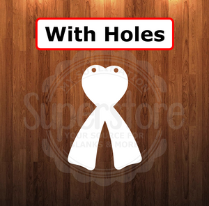 With holes - Heart ribbon shape - 6 different sizes - Sublimation Blanks