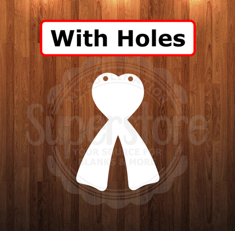 With holes - Heart ribbon shape - 6 different sizes - Sublimation Blanks