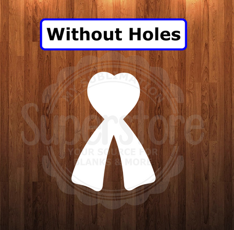 WithOUT holes - Heart ribbon shape - 6 different sizes - Sublimation Blanks