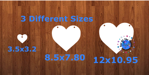 Heart WITH holes - Wall Hanger - 3 sizes to choose from -  Sublimation Blank  - 1 sided  or 2 sided options