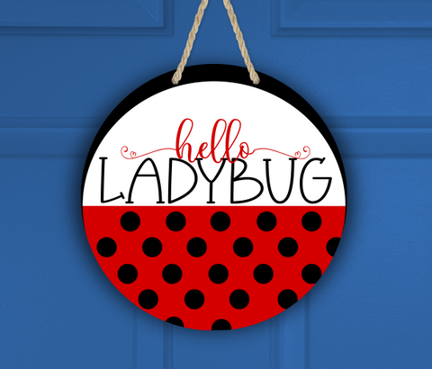 (Instant Print) Digital Download - Hello Ladybug round design