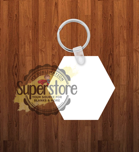 Hexagon Keychain - Single sided or double sided - Sublimation Blank
