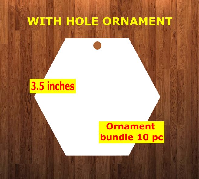 Hexagon with one hole - Ornament Bundle Price