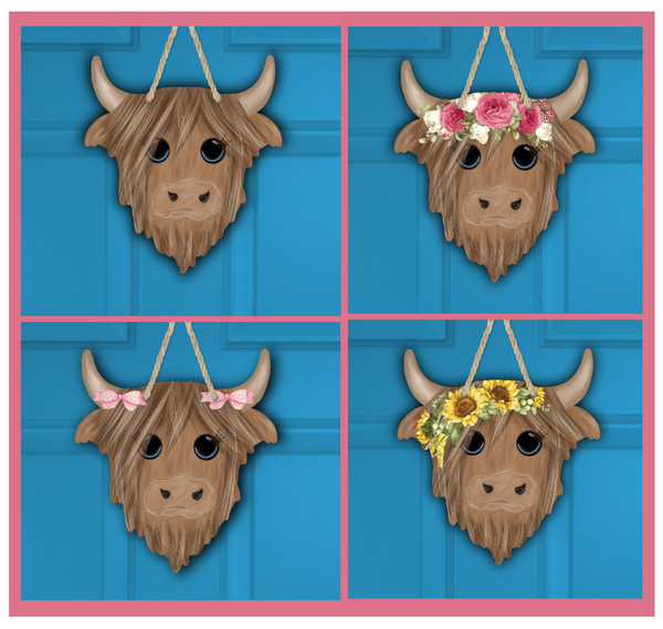 Digital Download - 4pc highland cow design bundle - made for our blanks