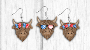 Digital Download - 3pc patriotic highland cow bundle - made for our blanks