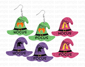 (Instant Print) Digital Download -  Hocus Pocus with hat earring bundle  - made for our sublimation blanks