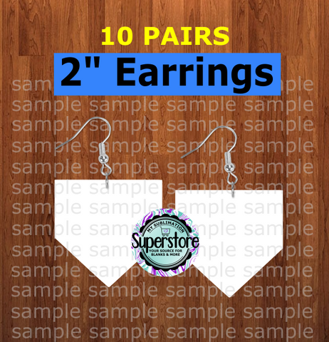 Home plate earrings size 2 inch - BULK PURCHASE 10pair