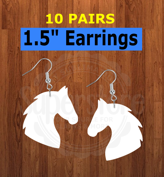 Horse earrings size 1.5 inch - BULK PURCHASE 10pair