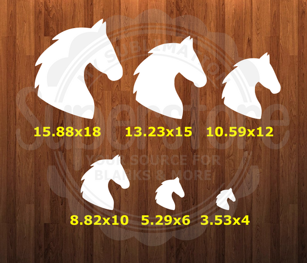 WithOUT holes - Horse shape - 6 different sizes - Sublimation Blanks