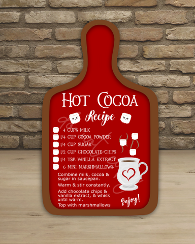 (Instant Print) Digital Download - Hot Cocoa Cutting Board design
