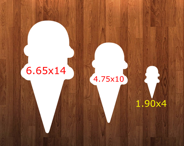 Ice cream cone with holes - Wall Hanger - 3 sizes to choose from -  Sublimation Blank  - 1 sided  or 2 sided options