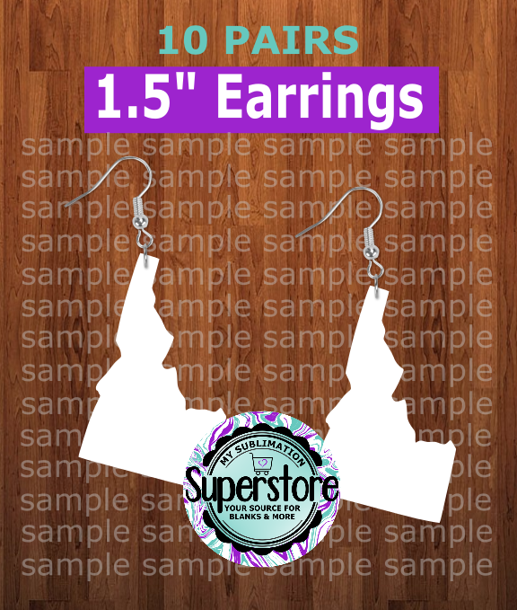 Idaho state earrings size 1.5 inch - BULK PURCHASE 10pair