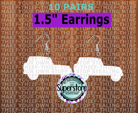 Off road vehicle  - earrings size 1.5 inch - BULK PURCHASE 10pair