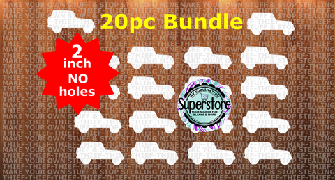 2 inch - Off road vehicle - (great for badge reels & hairbow centers)