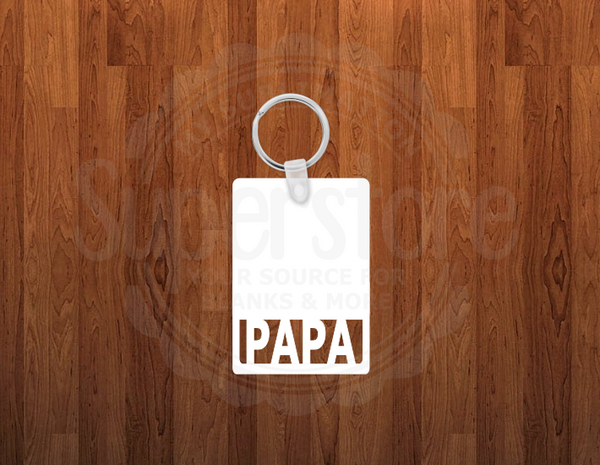 Papa Keychain - Single sided or double sided - Sublimation Blank