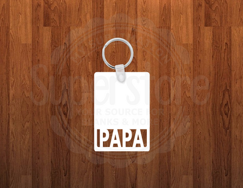 Papa Keychain - Single sided or double sided - Sublimation Blank