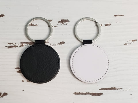 White Faux Leather Keychain - 1 piece or 10 piece