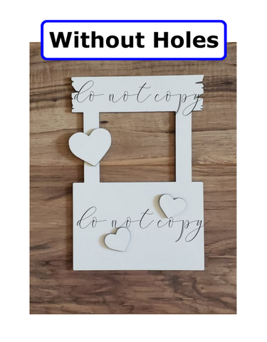 Kissing booth - withOUT holes - Wall Hanger - 6 sizes to choose from - Sublimation Blank