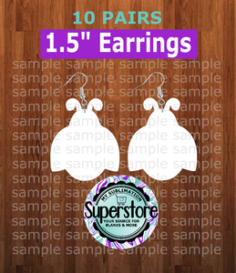 Ladybug earrings size 1.5 inch - BULK PURCHASE 10pair
