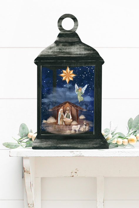 (Instant Print) Digital Download - Nativity scence lantern - made for our blanks