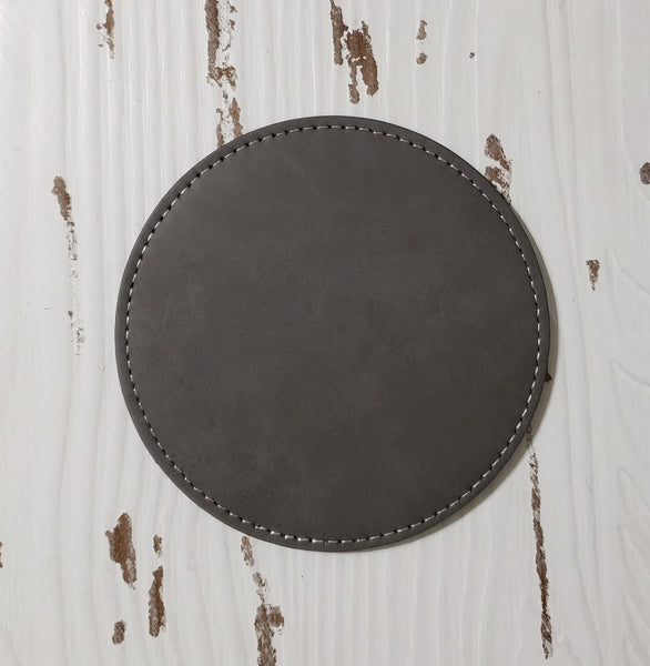 10 Faux leather house coasters grey color - 10 piece bulk purchase