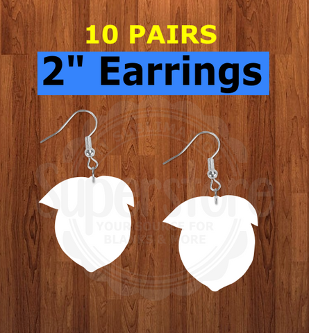 Lemon earrings size 2 inch - BULK PURCHASE 10pair