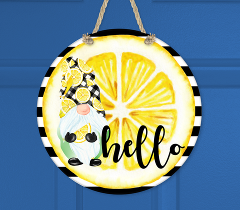 Digital download -  Hello gnome lemon round - made for our sublimation blanks