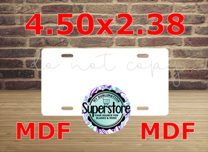 MDF license plate  4.5x2.38 size - Sublimation Blank