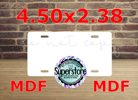 MDF license plate  4.5x2.38 size - Sublimation Blank