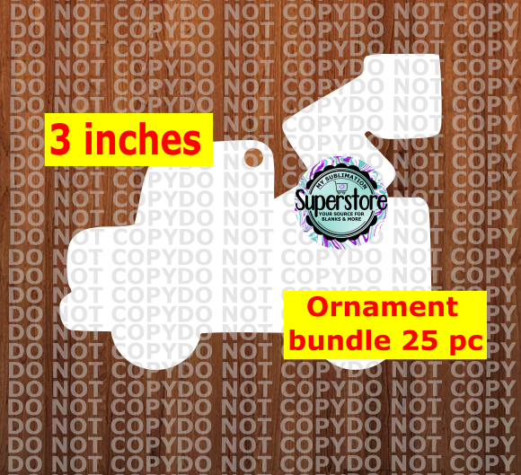 Lineman truck - WITH hole - Ornament Bundle Price