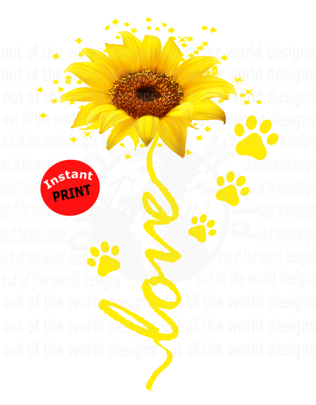 Love with paw prints (Instant Print) Digital Download