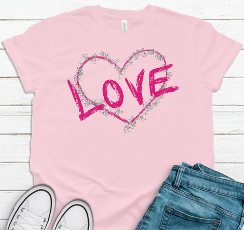 (Instant Print) Digital Download - Love with glitter heart