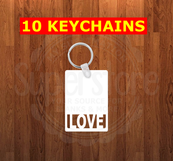Love Keychain - Single sided or double sided - Sublimation Blank