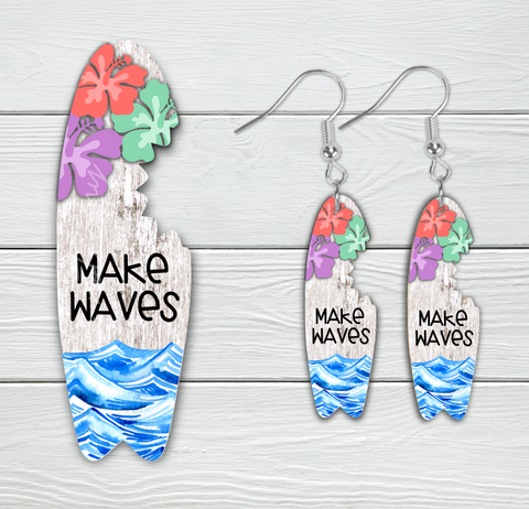 Digital Download - Make waves surfboard design - made for ggsublimation.com blanks