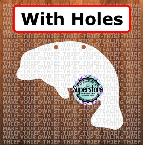 Manatee - WITH holes - Wall Hanger - 5 sizes to choose from - Sublimation Blank
