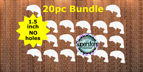 1.5 inch - Manatee  - (great for badge reels & hairbow centers)