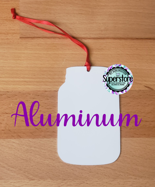Aluminum mason jar ornaments with string - Bulk pricing option