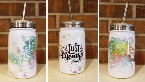Digital download - Just breathe mason jar design