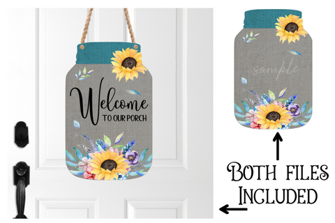 (Instant Print) Digital Download - Welcome to our porch - Mason jar