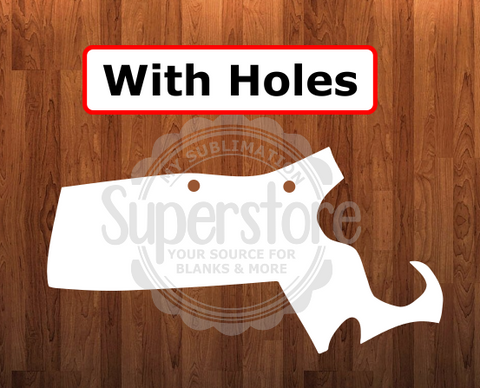 Massachusetts - WITH holes - Wall Hanger - 5 sizes to choose from - Sublimation Blank