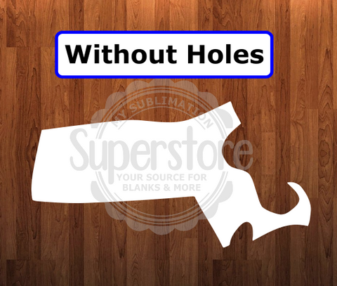 Massachusetts - withOUT holes - Wall Hanger - 5 sizes to choose from - Sublimation Blank