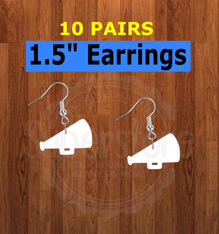 Megaphone earrings size 1.5inch BULK PURCHASE 10pair My Sublimation Superstore
