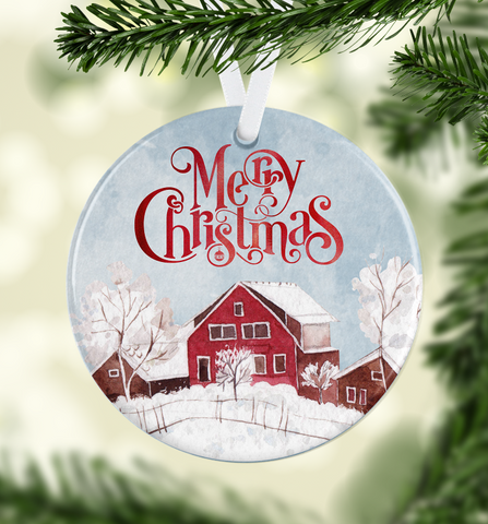 Digital Download  - Merry Christmas red barn design - made for our blanks