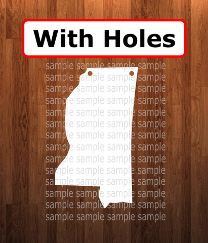 Mississippi State - WITH holes - Wall Hanger - 5 sizes to choose from - Sublimation Blank