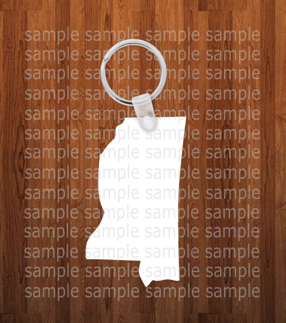Mississippi Keychain - Single sided or double sided - Sublimation Blank
